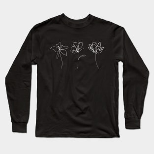 Elegant floral composition hand drawing - Delicate flowers Long Sleeve T-Shirt